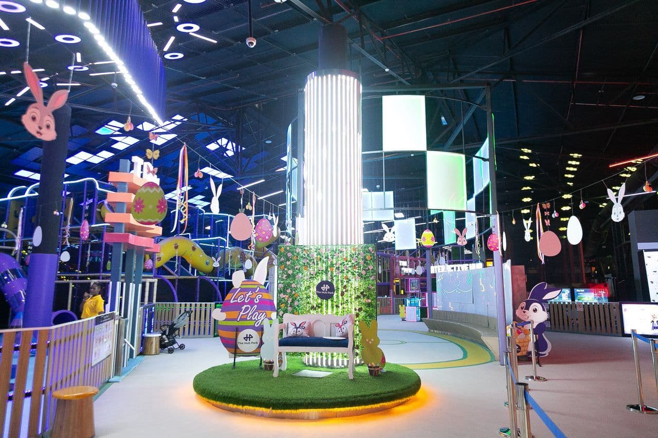 Indoor play area for kids at The Hub Park, an indoor family entertainment center and fun zone in Nairobi